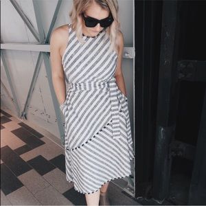 Banana Republic Tweed Stripe Asymmetrical Dress
